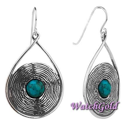 Серьги из серебра с бирюзой DENO 01E2028TQ Серьги из серебра с бирюзой DENO 01E2028TQ