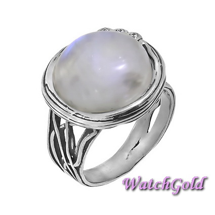 Кольцо из серебра с лунным камнем 01R1201MS Кольцо из серебра с лунным камнем 01R1201MS