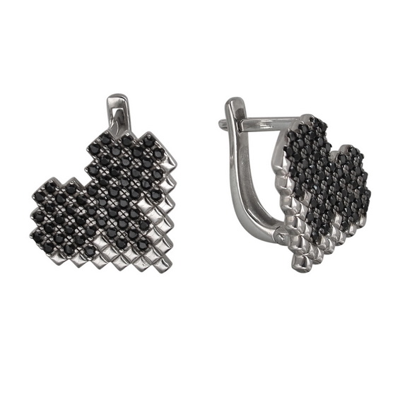 Серебряные серьги 01С2511567ЧР-1 Серебряные серьги 01С2511567ЧР-1
