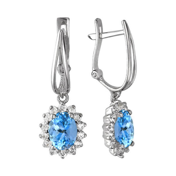 Серебряные серьги 01С258519-4 Серебряные серьги 01С258519-4