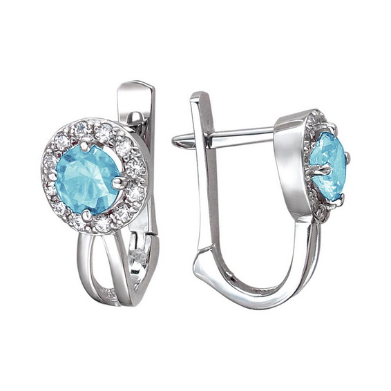 Серебряные серьги 01С258522-4 Серебряные серьги 01С258522-4
