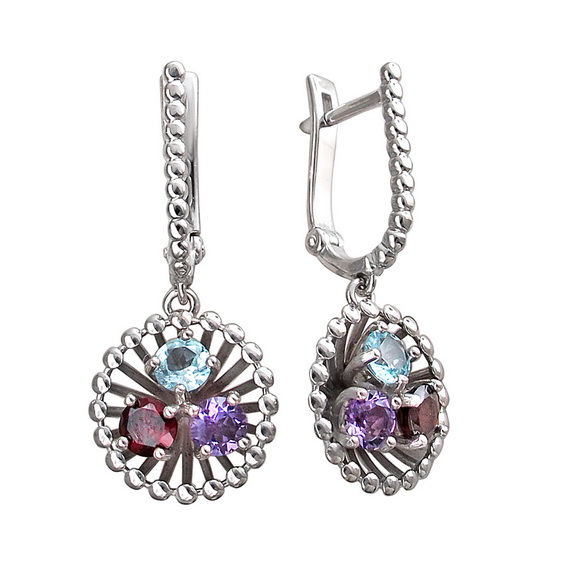Серебряные серьги 01С358013-4 Серебряные серьги 01С358013-4