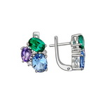 Серебряные серьги Г11С351268MIX