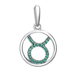 Серебряная подвеска Телец 01Д2510007-1