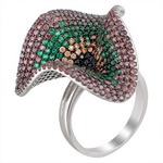 Серебряное кольцо 01К2510038Ч-2