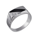 Серебряное мужское кольцо 01Т451653-1