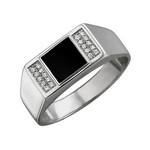 Серебряное мужское кольцо 01Т455116